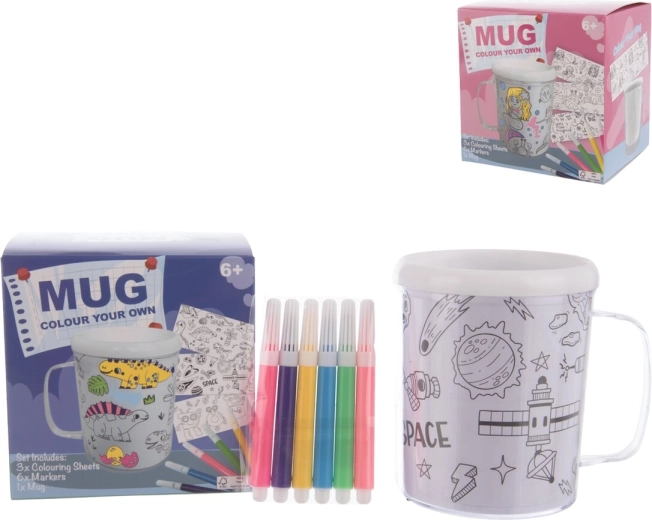 Creatieve set: bekers om te kleuren (2 stuks)
