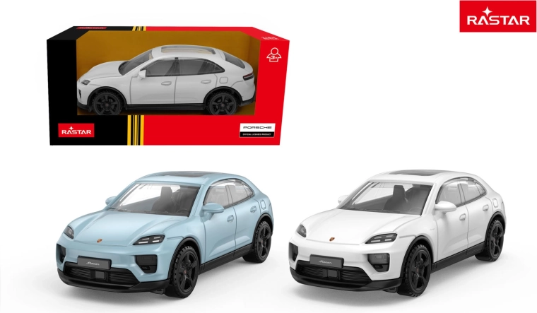 Metalen autootje Porsche Macan Rastar 1:43 blauw - 1 stuk