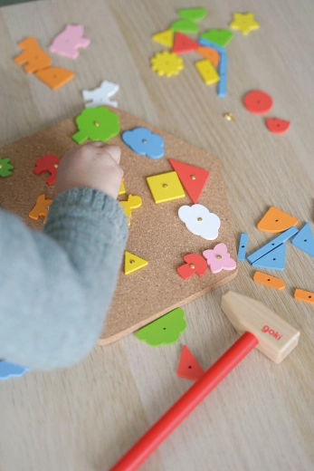 Timmer- en hamer spel met hamertje en spijkertjes – huis