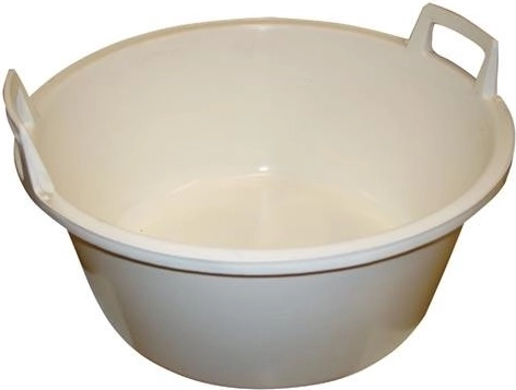 Kunststof teil 56 cm met handgrepen, wit, 40 l