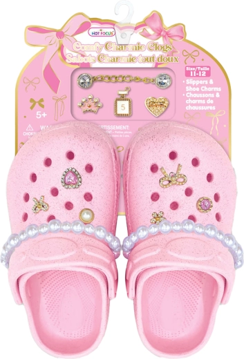 Kindersandalen PERLA roze met decoratieve accessoires (31–32, ca. 200 mm)