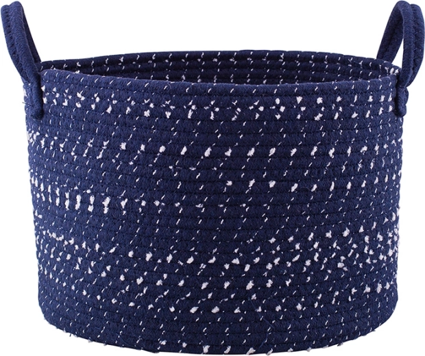 Gevlochten opbergmand marineblauw 32 × 32 × 22 cm