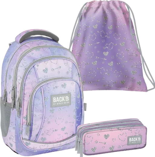 Schoolset BackUP Twinkle 3-in-1 (rugzak, etui-penaal, gymtas)