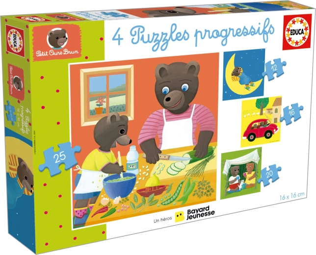 Educa puzzel Petit Ours Brun 4 in 1 (12–25 stukjes)
