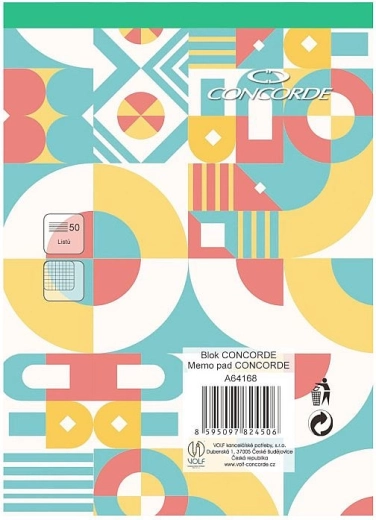 Blocnote CONCORDE A6 geruit, 50 vellen