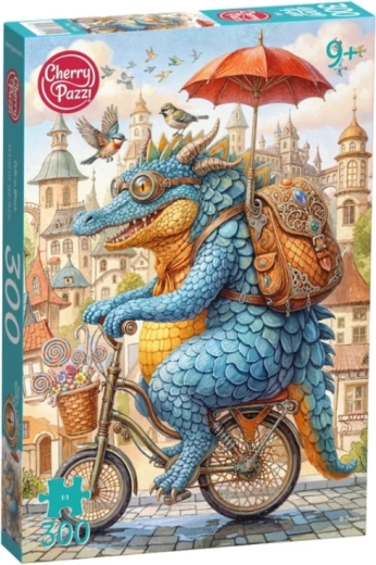 Cherry Pazzi puzzel Hagedis op de fiets 300 stukjes