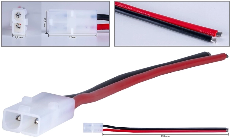 Tamiya-connector met siliconenkabel van 2,5 mm², 17 cm