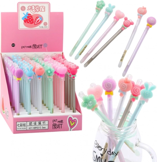 Gelpen met gum en decoratieve dop