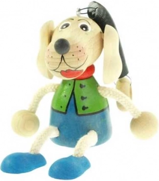 Teckel op een veer – houten hangspeelgoed