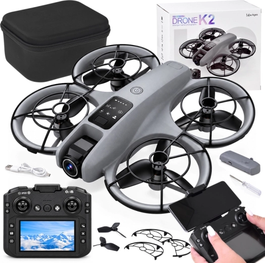 Drone met camera op afstandsbediening met LCD-controller