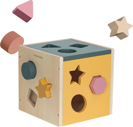 Houten sorteerkubus Petite&Mars Gravity Wood of Mars Aurora Pink