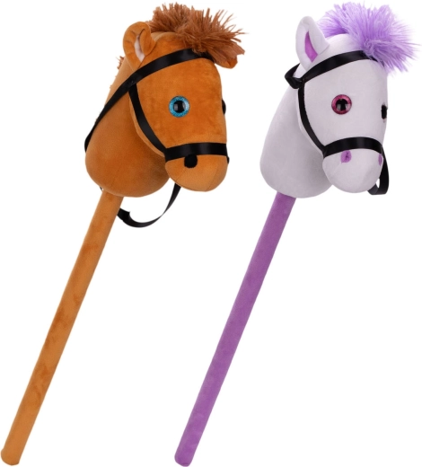 Pluchen stokpaardje 75 cm (2 kleuren)