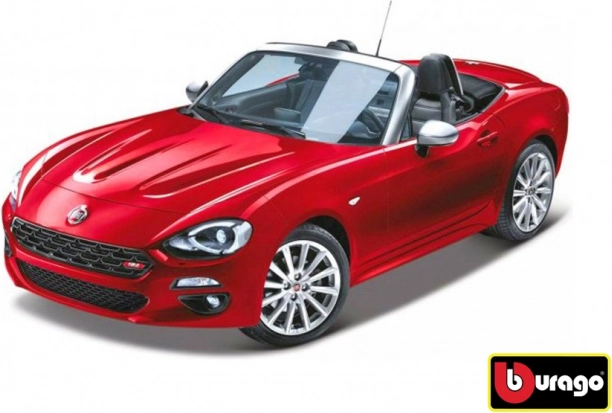 Bburago Fiat 124 Spider rood 1:24 model