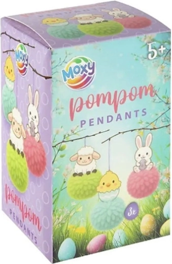 Paas-hangdecoraties met pompons, 3 stuks