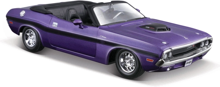 Maisto 1970 Dodge Challenger R/T Convertible – metalen model 1:24, paars metallic