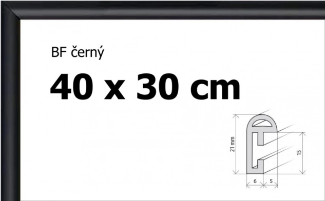 Plastic frame 40x30 cm zwart