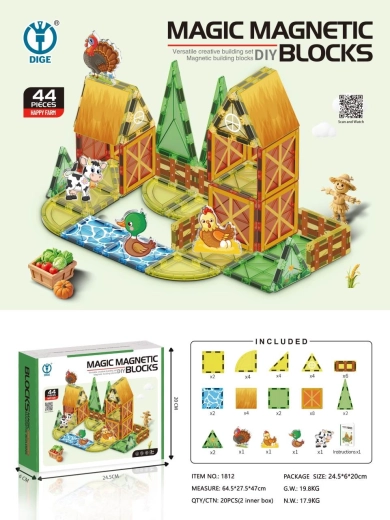 Magnetische bouwset boerderij 44 onderdelen