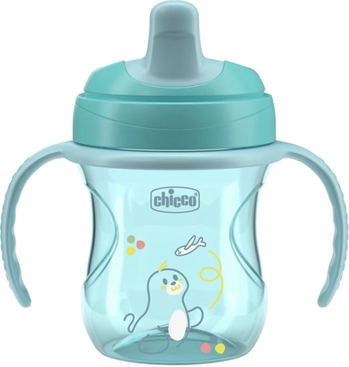 Chicco trainingsbeker met handgrepen teal 200 ml, 6 m+