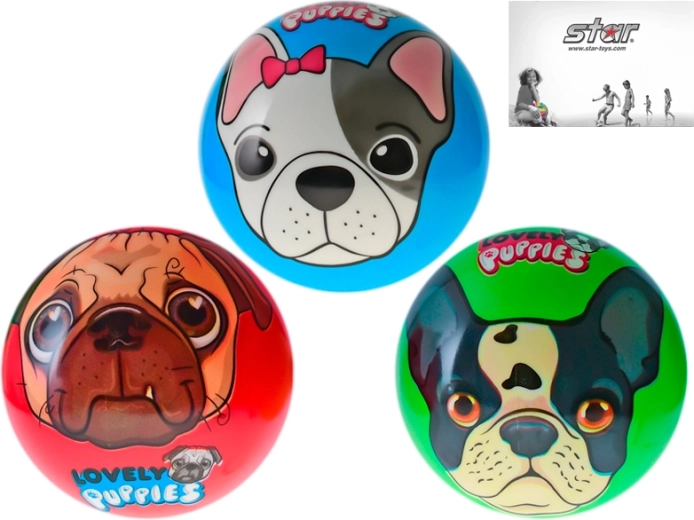 Bal met puppy’s 11 cm voor kinderen vanaf 10 maanden