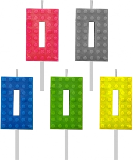 Verjaardagskaars blokjes cijfer 0, 5,5 cm