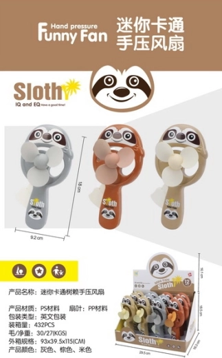 Handventilator luiaard 18 cm