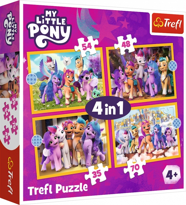 Puzzel 4-in-1 – Leer de pony’s kennen MY LITTLE PONY Trefl