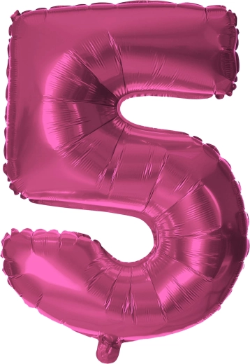 Folieballon cijfer 5 roze 30 cm TORO