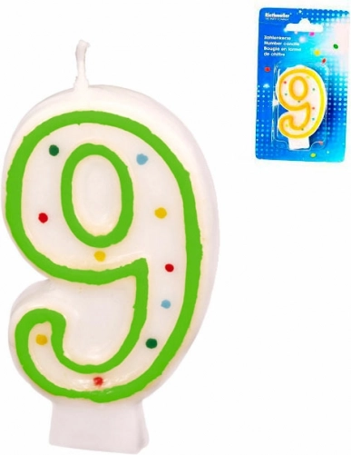 Taartkaars cijfer 9