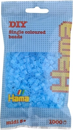 Hama Midi strijkkralen 1000 stuks – transparant lichtblauw