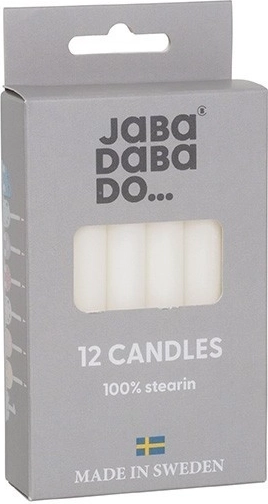 Jabadabado verjaardagkaarsjes voor kandelaar wit (12 stuks)