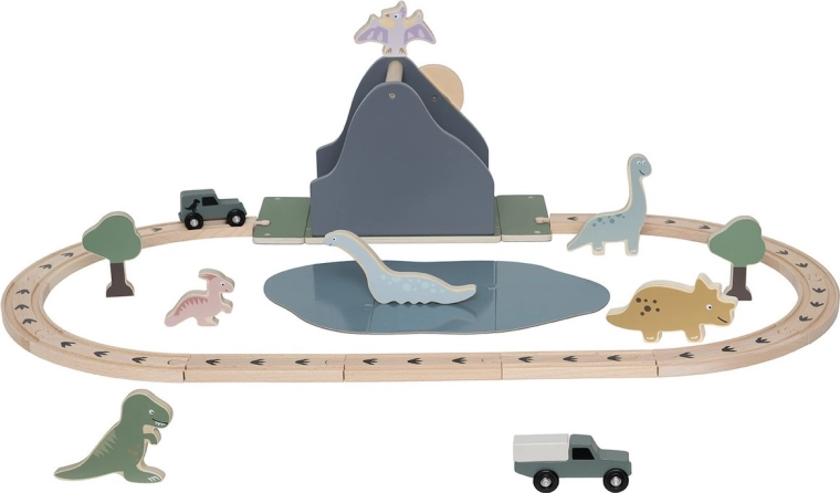 Jabadabado houten treinbaan Dino