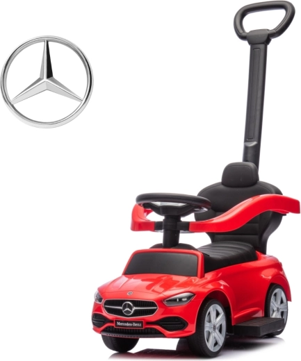 Milly Mally loopauto met duwstang Mercedes-Benz C-Class rood