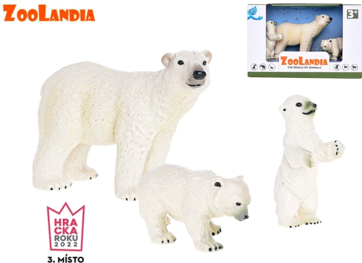 Zoolandia ijsbeer met jongen – set plastic figuren