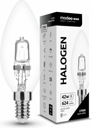 Modee halogeenlamp Candle C35 42 W E14, 624 lm, warm wit