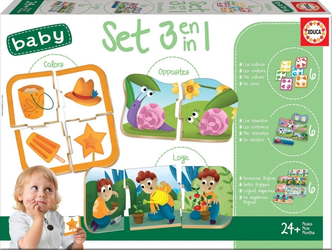 Educa Kinderpuzzelset: Kleuren, Sequentie en Tegenstellingen 3in1