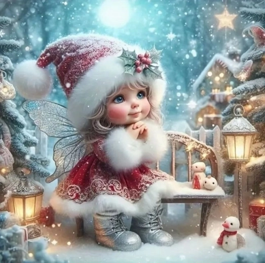 Diamond painting fee in kerstmanpak 30 × 40 cm