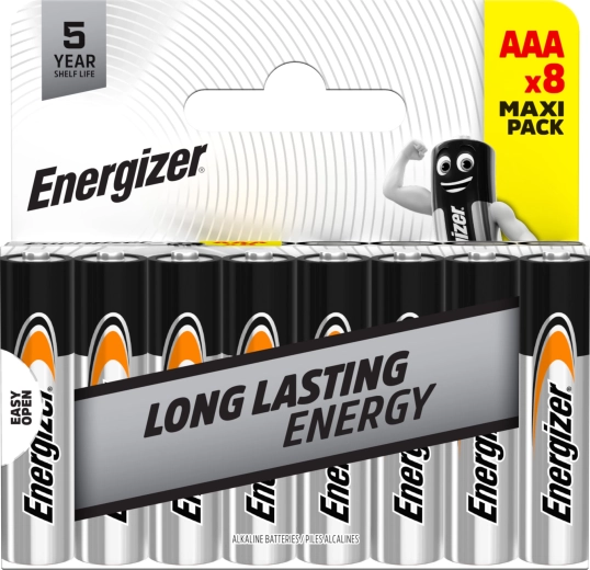 Energizer alkaline batterijen AAA, 8 stuks
