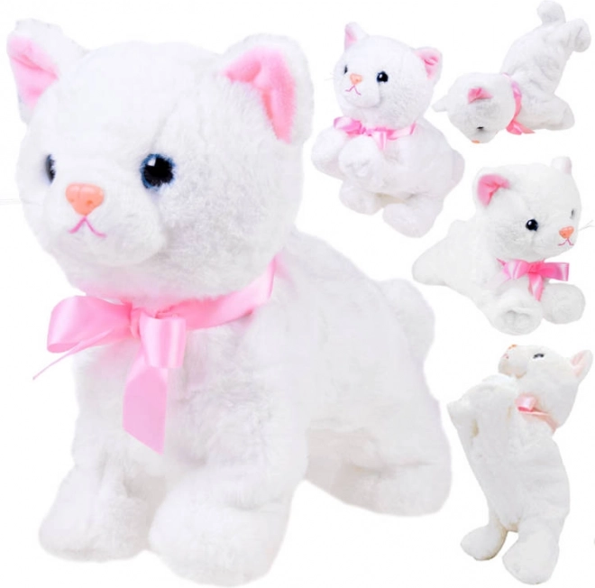 Interactieve pluchen acrobaat-kitten met roze strik