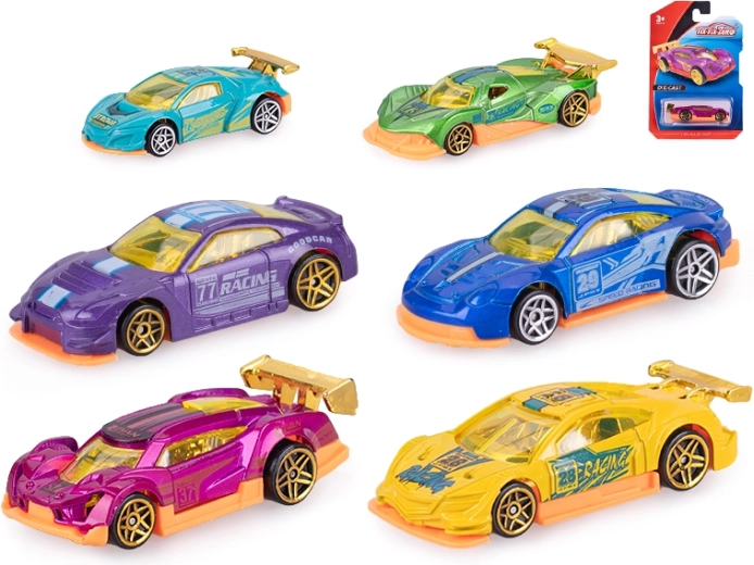 Raceautootje 8 cm met vrije loop – metaal en kunststof