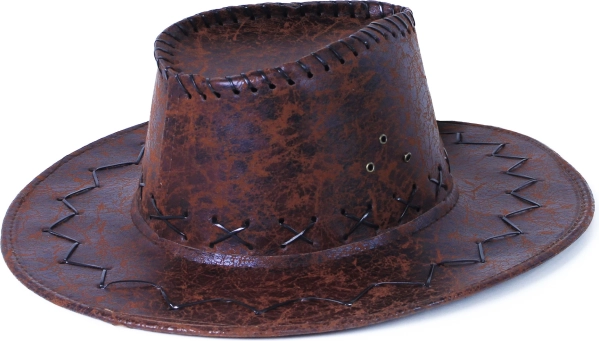 Cowboyhoed van bruine kunstleer voor volwassenen