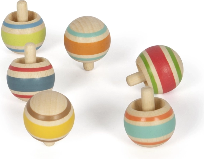 Small foot Houten tol met strepen 1 st.
