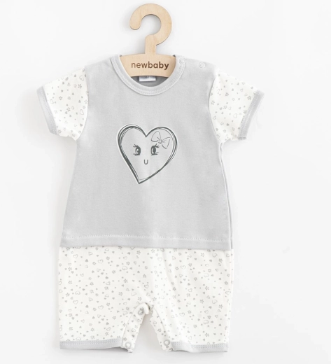 Zomerse katoenen romper voor baby New Baby Hartjes
