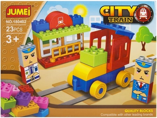 Bouwset Jumei city treintje 23 onderdelen 26 × 19 cm - 1 stuk
