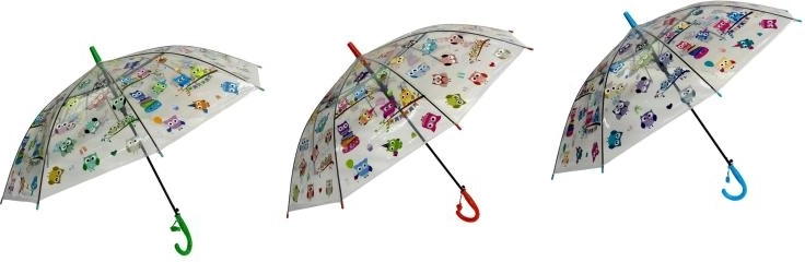 PLEJO kinderparaplu met automatische opening vrolijke uiltjes