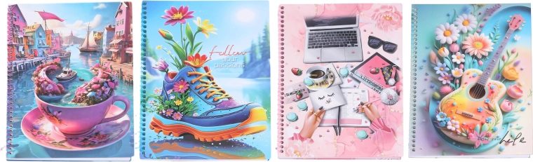 Gelijnd spiraalnotitieboek Fantasie 21 × 29 cm - 1 stuk