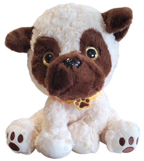 Pluche zittend hondje met halsband 20 cm