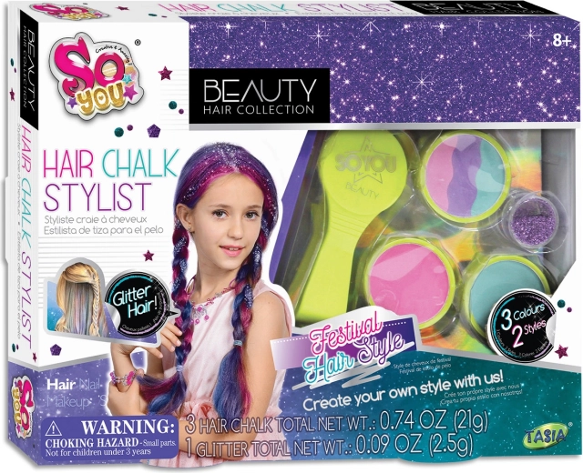 Tasia gekleurde haarringen met glitters