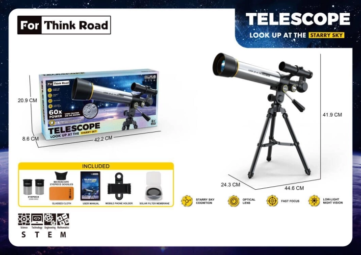 Astronomische telescoop Sparkys met statief en telefoonhouder - 1 stuk