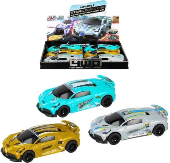 Drift-raceautootje met terugtrek-/traagheidsaandrijving – 3 kleuren