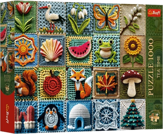 Trefl Premium Plus puzzel Tea time: gehaakte vier seizoenen 1000 stukjes